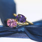 Women's Engagement Ring, Traditional Four-Claw Zirconia Gold Plated