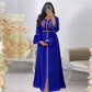 Vireous Fashion Pearl-Embroidered Robe Evening Dress