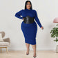 Plus Size Women's Zipper Hit Dress, Spring and Autumn Collection