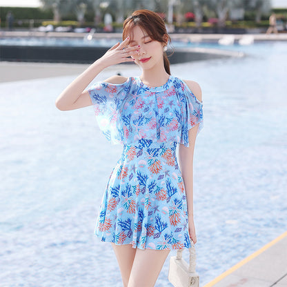Fashion One-Piece Swimsuit Dress, Plus Sizes