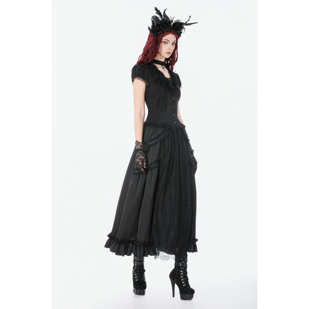 Dark in Love Belladonna Floor-Length Vintage Skirt