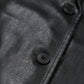 Vireous Waist-Tight Thin Black PU Leather Women's Coat