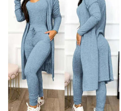 Vireous Casual Women's Jumpsuit Set with High-Waist Drawstring Pants