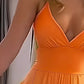 Women's Sexy Plunging Neckline Flowing High-Slit Maxi Dress