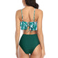 Double Layer Lotus Leaf High Waist Women's Split Swimsuit