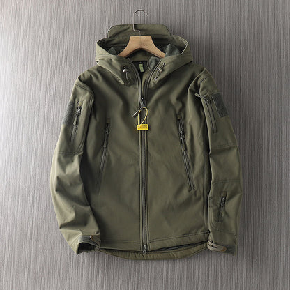 Fashion Waterproof Shell Jacket, Unisex Hooded Sport Activity Coat, Plus Sizes