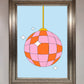 Disco Ball Pink Framed Poster