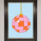 Disco Ball Pink Framed Poster