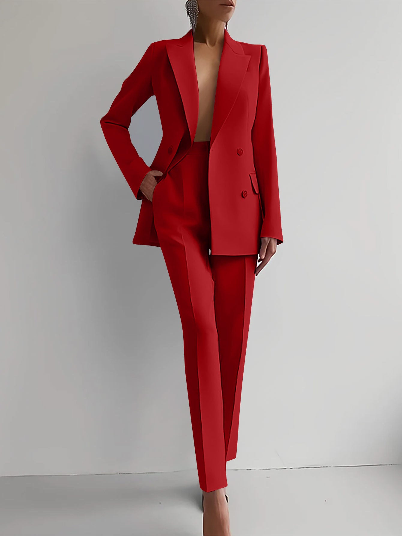 Vireous Women's Classic Trouser Suit, Business Suit, Multi Colours