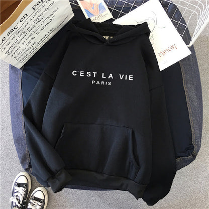 C'Est La Vie Paris Print Hoodie