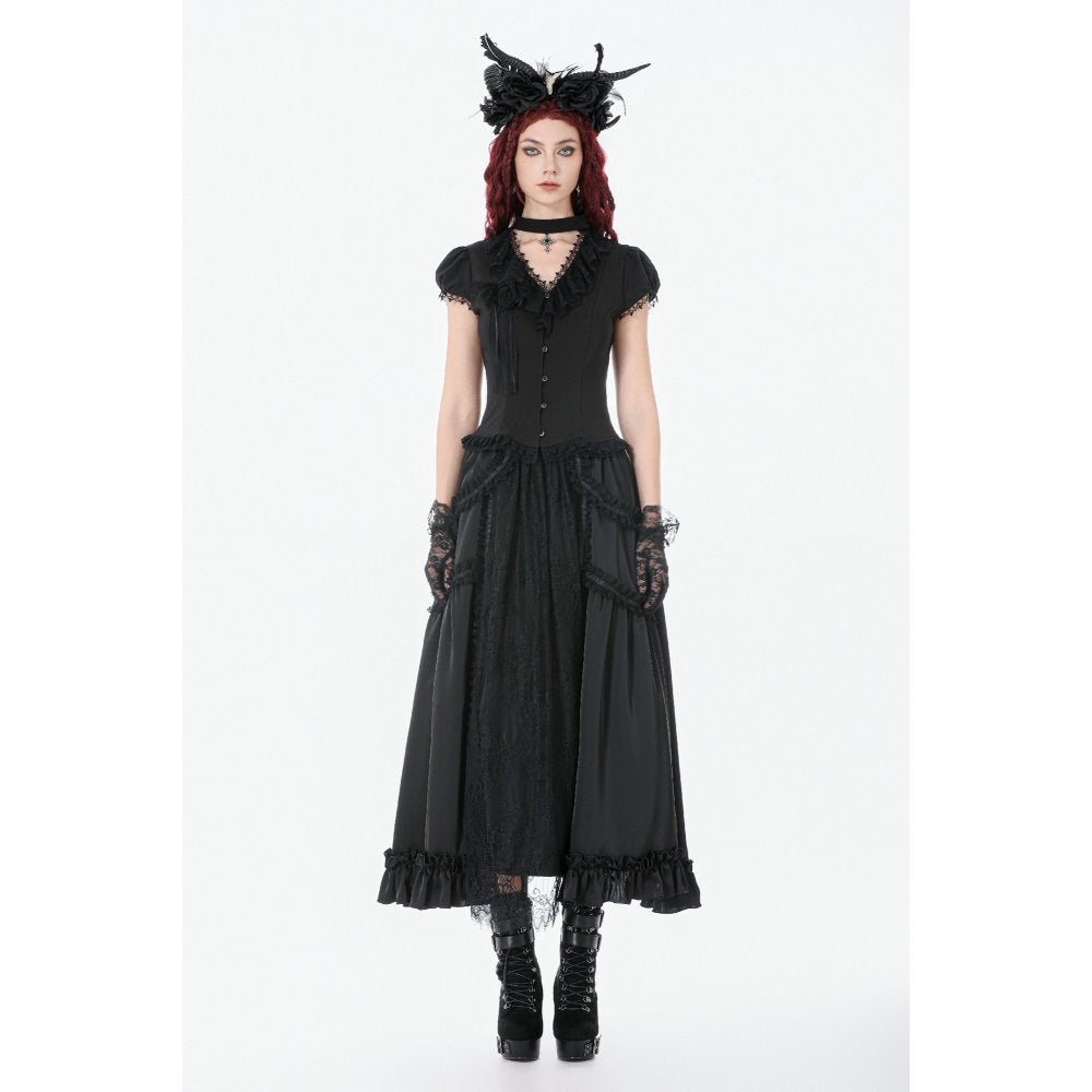 Dark in Love Belladonna Floor-Length Vintage Skirt