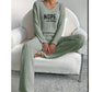 'Nope Not Today' Casual Sunken Stripe Knitted Women's Lounge Set