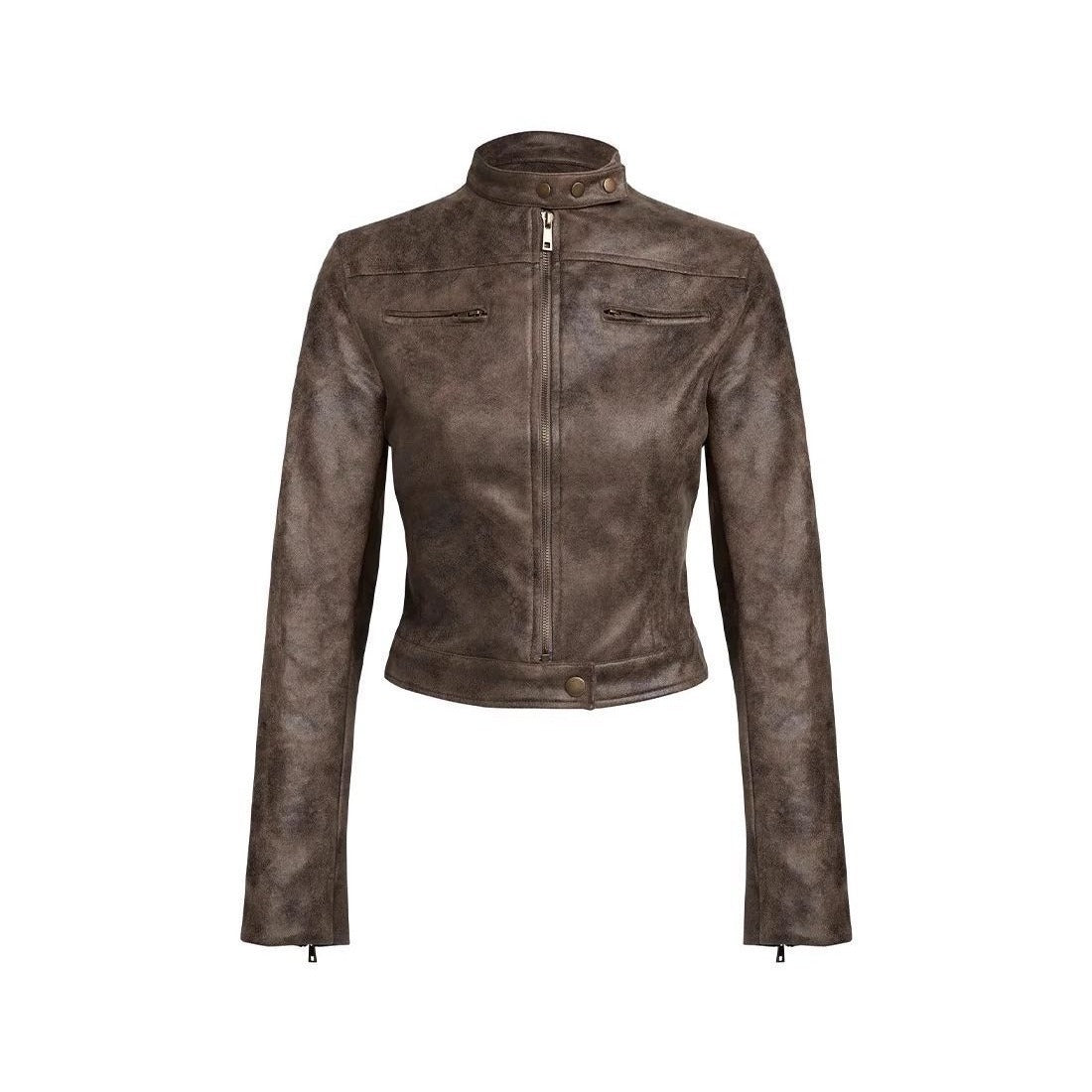 Maillard Motorcycle Hot Girl Vintage Distressed Leather Coat