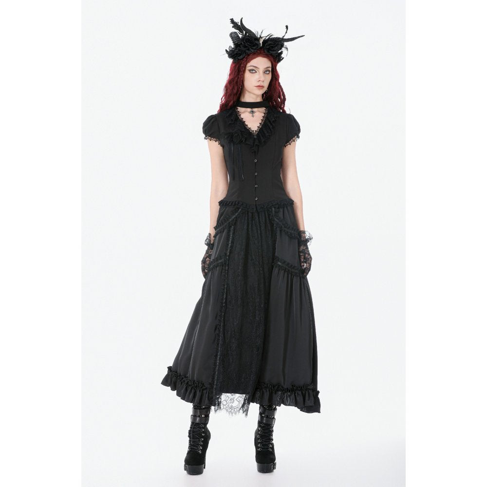 Dark in Love Belladonna Floor-Length Vintage Skirt