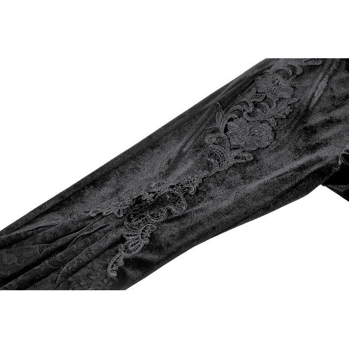 Dark in Love Erzebeth Velvet Lace Flare Trousers in Black
