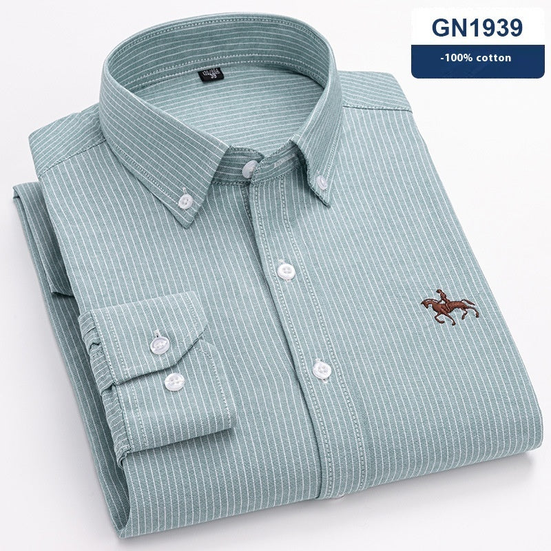 Classic Men's Oxford Cloth Button-Down (OCBD) Long-Sleeve Shirt, Plus Sizes