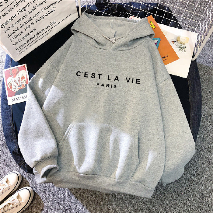 C'Est La Vie Paris Print Hoodie