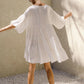 Vireous Holiday Style Puffy Sleeve Floaty Pullover Dress, Spring and Summer Collection