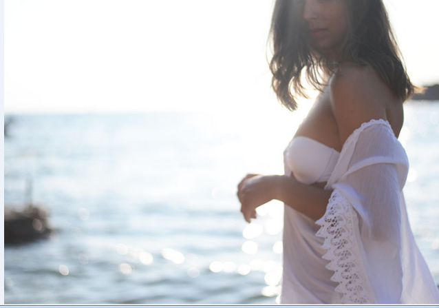 Vireous Solid Colour Beach Bikini Lace White Blouse