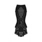 Dark In Love Zira Velvet Fishtail Midi Skirt