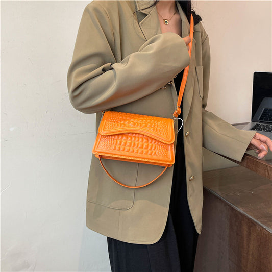 Crocodile Print One Shoulder Crossbody Bag, Candy Colours