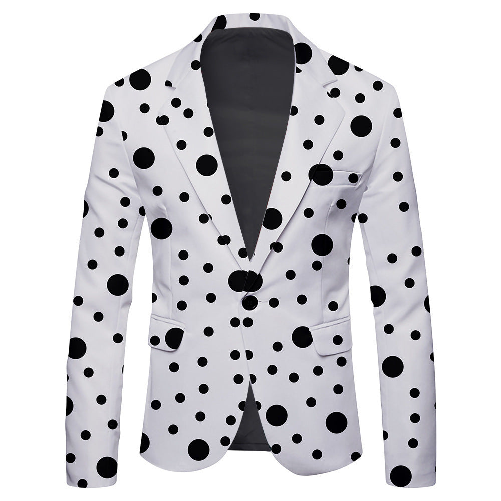 Men's Single Breasted Polka Dot, Bright Summer Stripes Tailored Jacket, Multi Designs