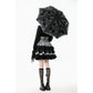 Dark in Love Belladonna Embroidered Folding Parasol in Black