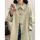 Women's Retro Lantern Sleeve Mid-Length Fashion Trench Coat