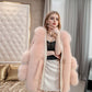 Vireous Rich Faux Fox Fur Women's Belted Jacket