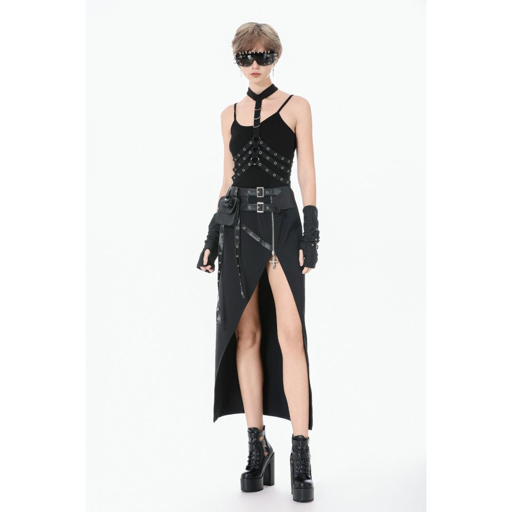 Dark In Love Punk Rib Cage Grommet Waist Cincher Belt