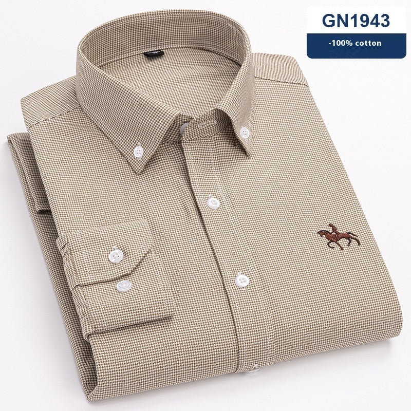 Classic Men's Oxford Cloth Button-Down (OCBD) Long-Sleeve Shirt, Plus Sizes