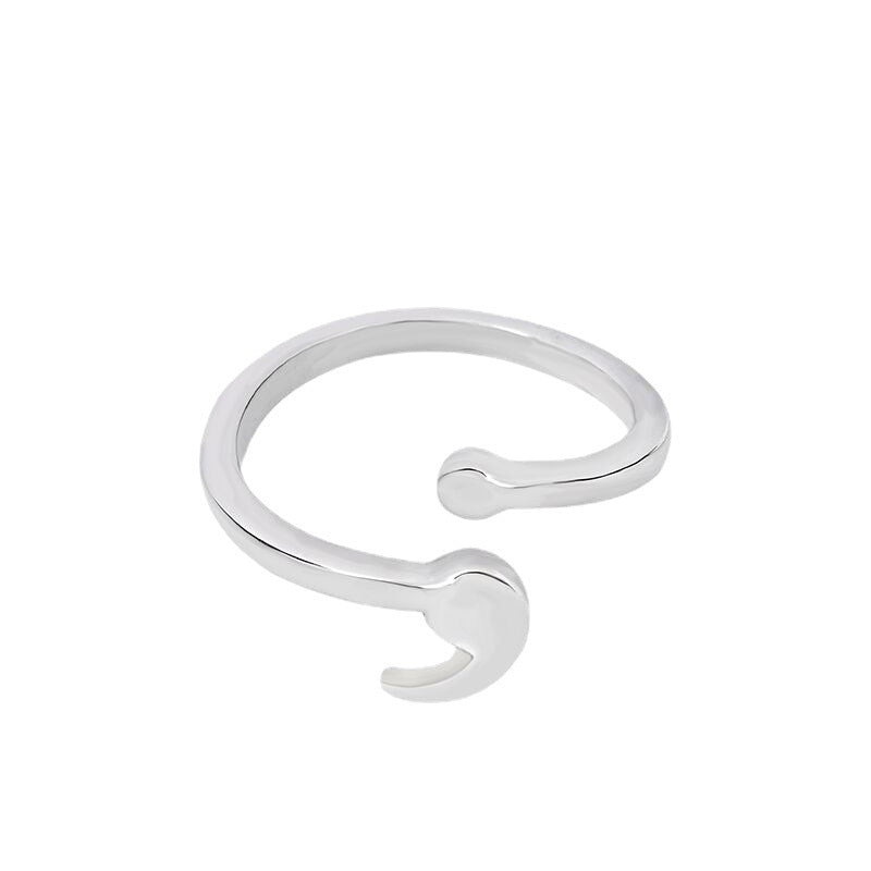 Creative Stainless Steel Semi-Colon Open Ring