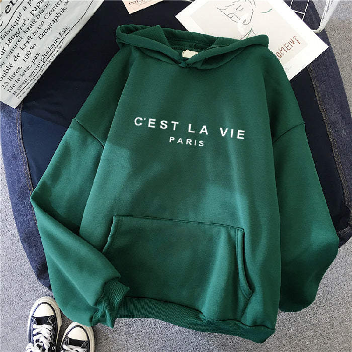 C'Est La Vie Paris Print Hoodie