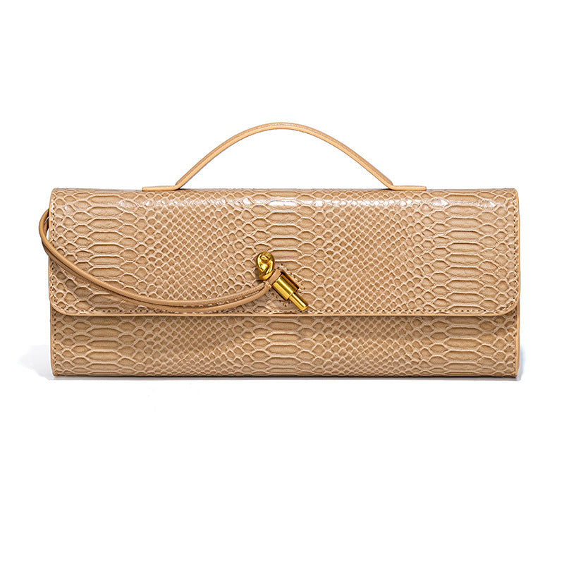 Leather American Retro Hand-Held Dinner Bag Baguette Clutch