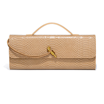 Leather American Retro Hand-Held Dinner Bag Baguette Clutch