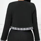 Vireous Open-Collar Embossed Long-Sleeve Suit Jacket