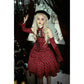 Dark in Love Rosalind Black and Red Tartan Cold Shoulder Halter Neck Dress