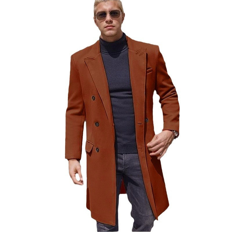 Thick Woollen Men's Large Coat, Plus Sizes