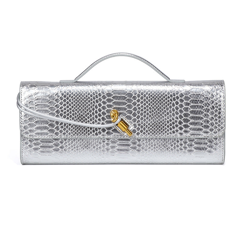 Leather American Retro Hand-Held Dinner Bag Baguette Clutch