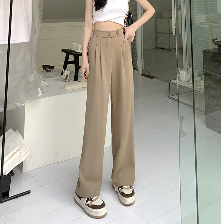 Vireous Women's Loose High Waist Wide Leg Pants