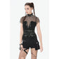 Dark in Love Dark Punk Mesh Chain Layered Top