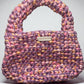 Chunky Handle Pink Crochet Loaf Handbag