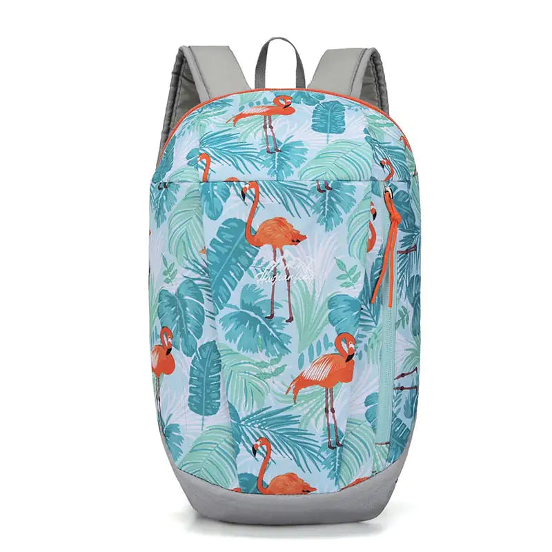 Waterproof Flamingo-Print Hiking Backpack