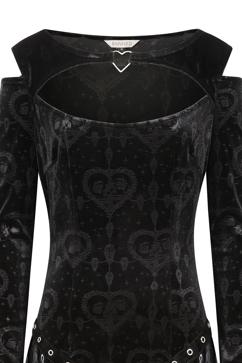 Banned Amara Gothic Burnout Velvet Long Dress