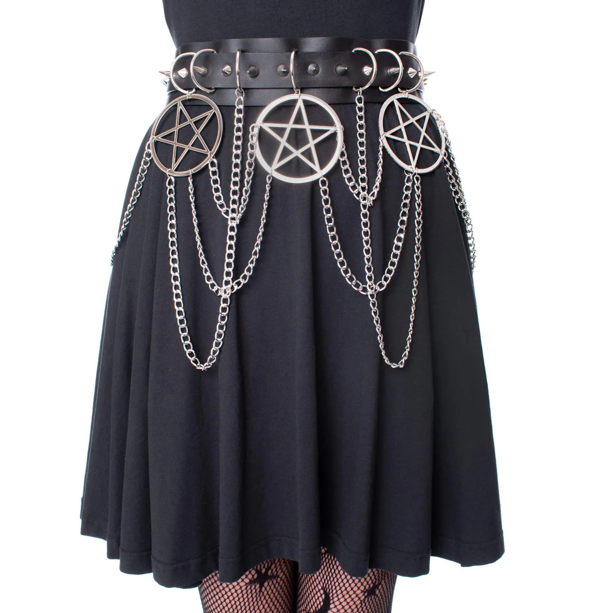 Heartless Hellbound Chain and Faux Leather Belt