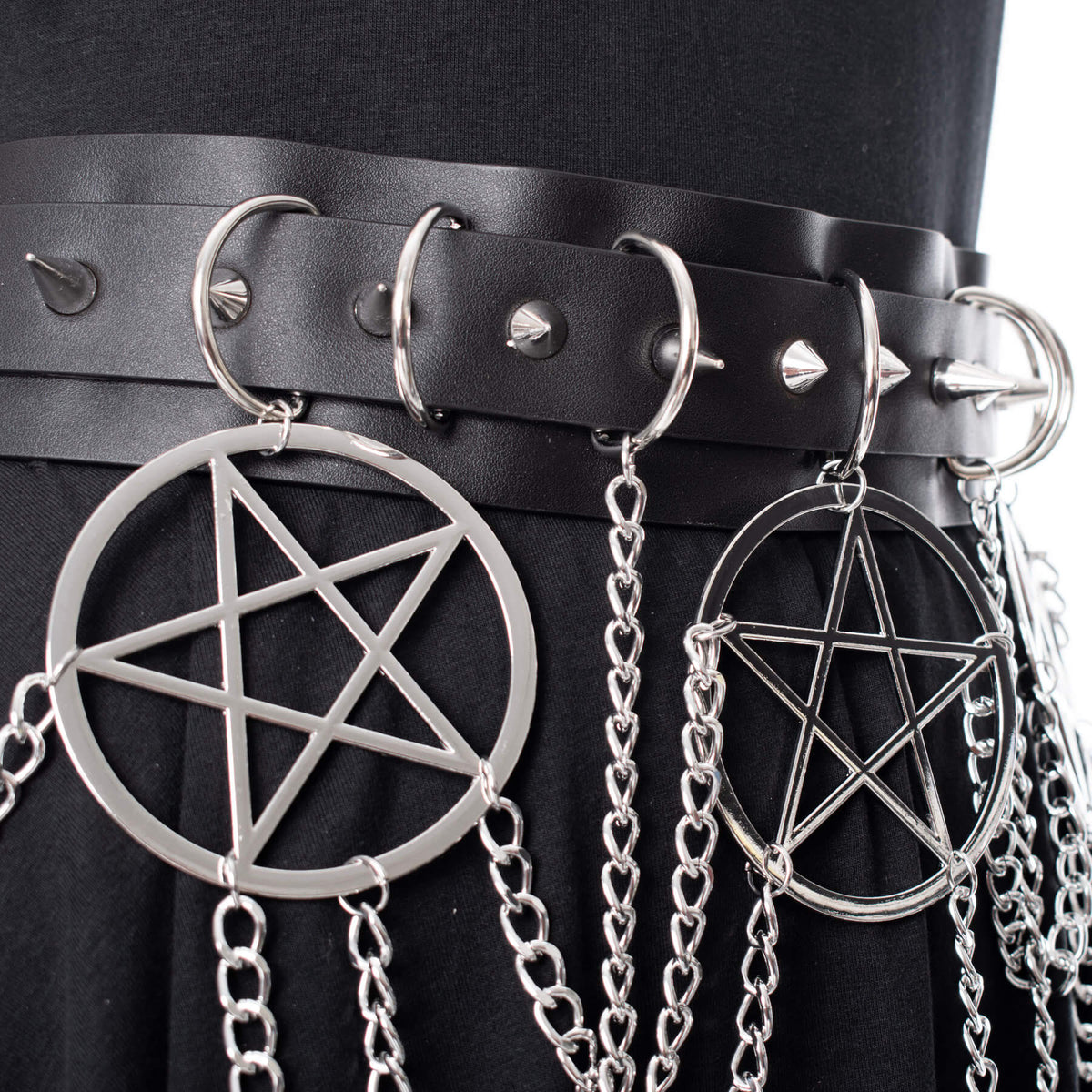 Heartless Hellbound Chain and Faux Leather Belt