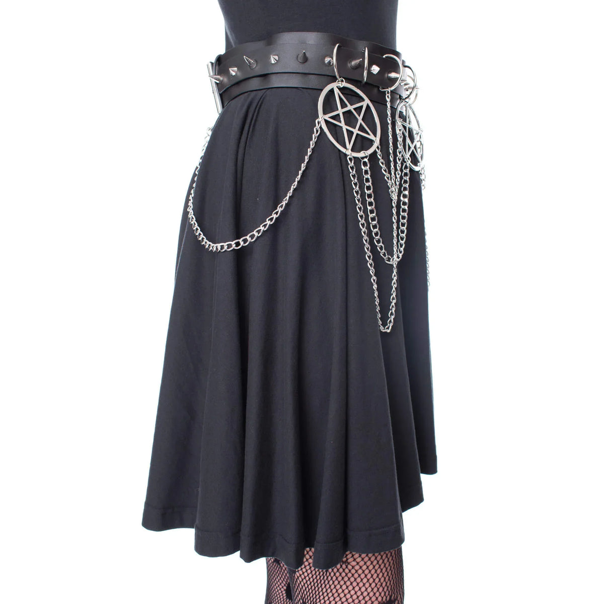 Heartless Hellbound Chain and Faux Leather Belt