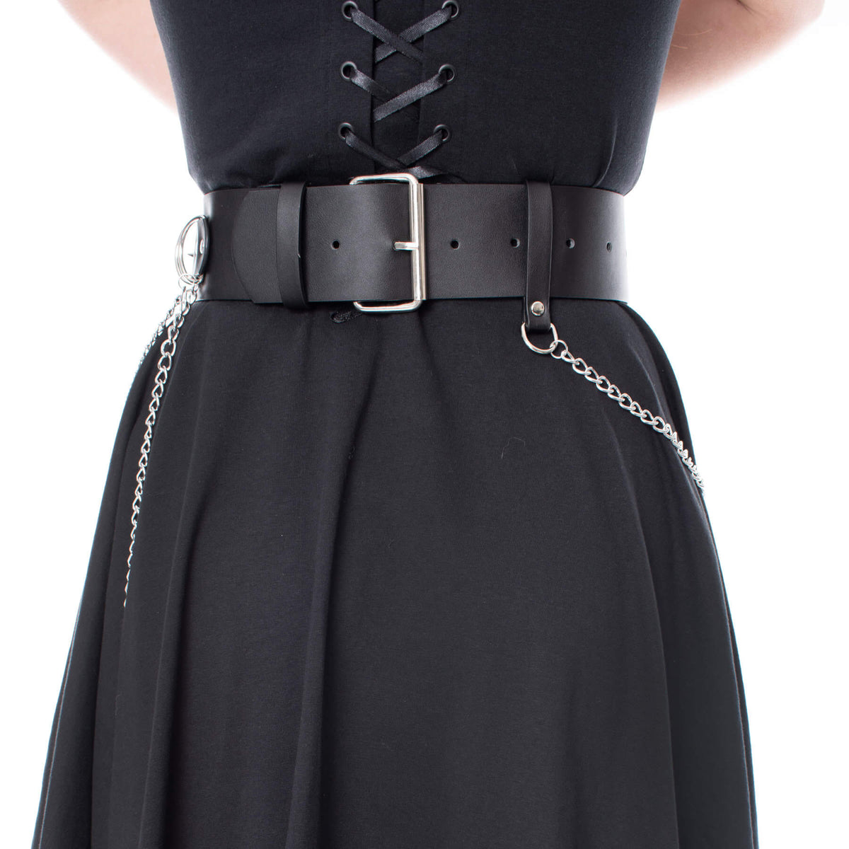 Heartless Hellbound Chain and Faux Leather Belt