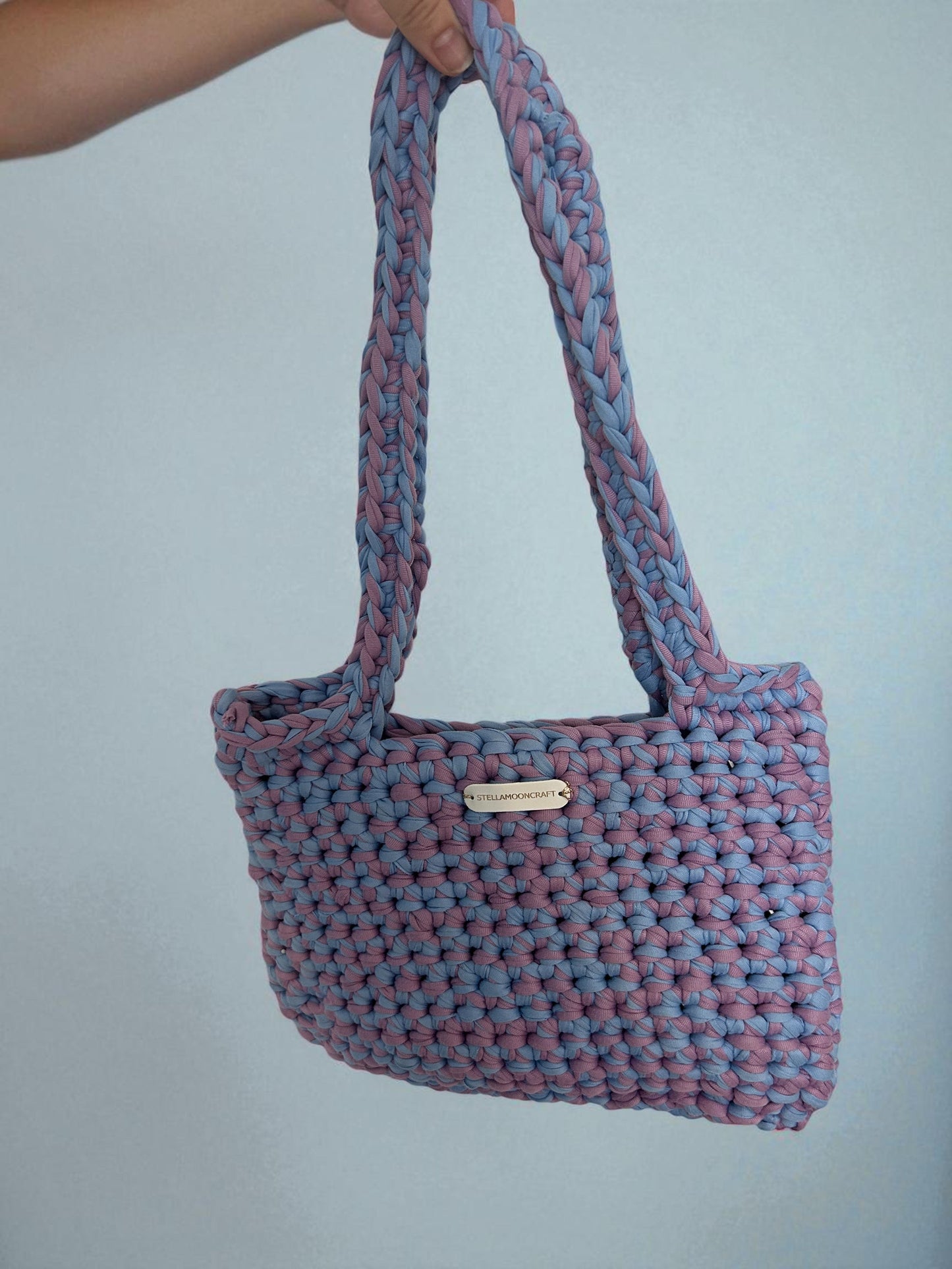 Luna Purple Extra-Soft Crochet Shoulder Bag