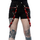 Heartless Honora Women's Check Shorts in Black & Red